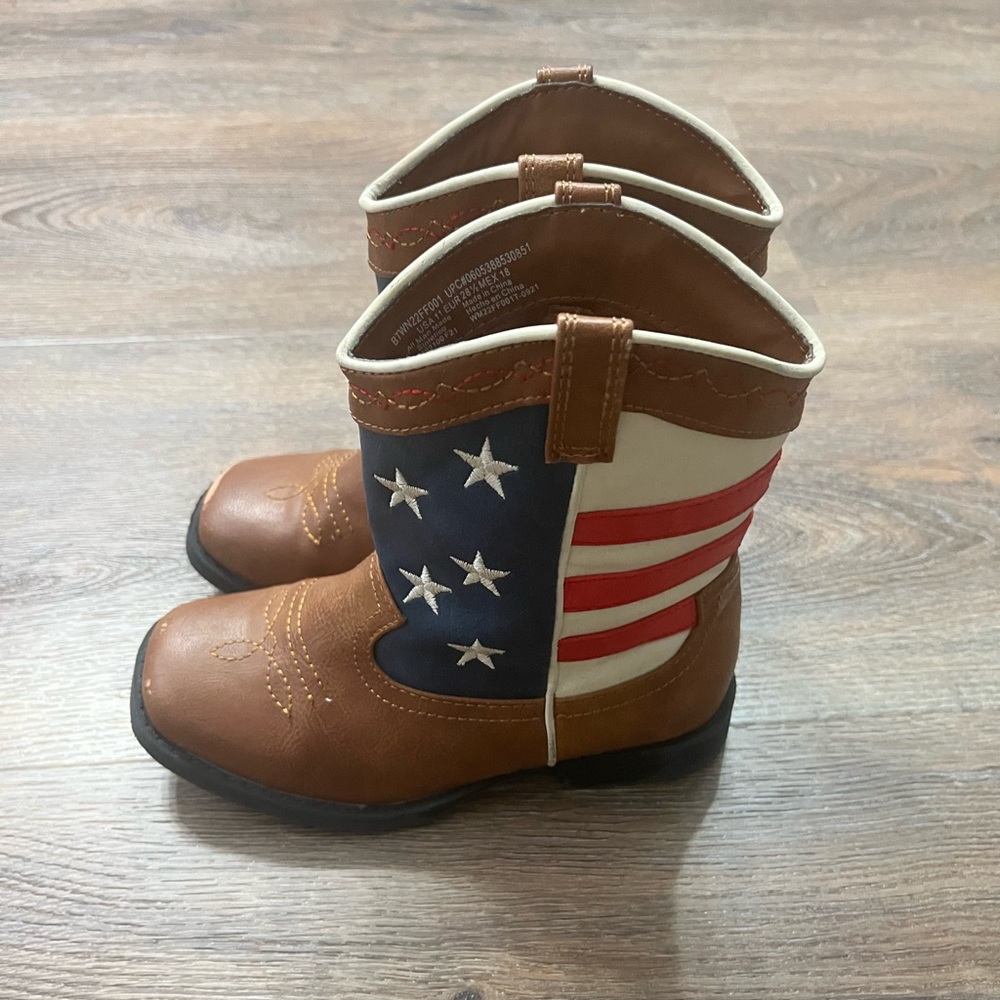 American flag western boot - toddler size 11